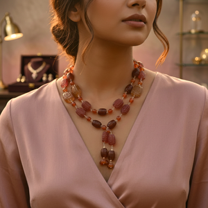 Quartz Agate Jade Opal Beaded <b>Statement</b> <b>Necklace</b> for Women-Trendy Gift/Party Chains-SKU ABDN-20103 by [Brand/Manufacturer] - Product Image 3