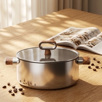 Ensemble de casseroles de luxe léger en acier inoxydable 304 triple couche avec revêtement en titane, poli miroir, compatible induction, prix usine