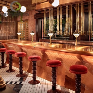 Vitrina moderna de muebles de restaurante de <span class=keywords><strong>café</strong></span> de acero inoxidable para espacios comerciales de lujo - Product Image 1