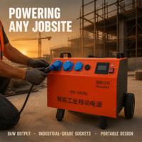 Station d'alimentation mobile industrielle IPS0606L 6KW 6kWh, alimentation de secours rechargeable haute capacité pour la construction