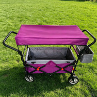 Chariot de poussette pliable à quatre roues, 2 places, avec auvent, multi-usage, pour le camping, le shopping et les promenades des enfants
