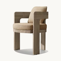 Ensemble de table et chaises de salle à manger d'extérieur en teck moderne et durable pour cour, hôtel, villa, jardin, meubles de patio