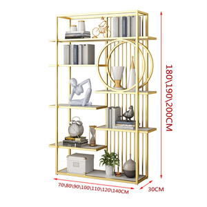 Creative Nordic Metal Bookshelf Display Racks Bookshelf Living Room <strong>Shelves</strong> Gold Bookcases - Product Image 6