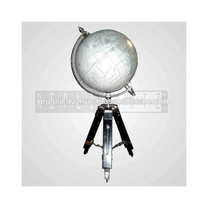 Replicartz - Globo Terráqueo Vintage con Soporte de Trípode, Esfera Geográfica Decorativa de Metal para Mesa, Adorno para Oficina, Hogar, Biblioteca, Estudio - Product Image 1