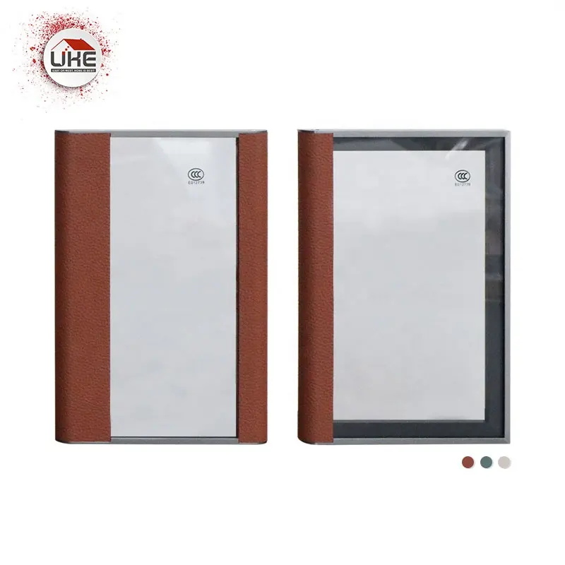 Puerta de cuero Aluminio Vidrio Cuero sintético Puertas de armario Diseños Por encargo Color moderno Ecológico Armarios de lujo