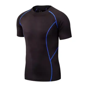 2024 spor toptan boş spor T Shirt ucuz fiyat erkekler sıkıştırma gömlek