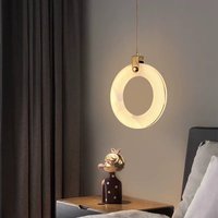 Lampes suspendues en marbre espagnol MEEROSEE pour chambre à coucher, bar, couloir, éclairage rond en forme d'anneau, MD88197