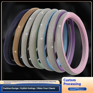 Coprivolante personalizzato in pelle con borchie di diamanti, grazioso accessorio per auto per tutte le stagioni per <span class=keywords><strong>l</strong></span>'estate - Product Image 2