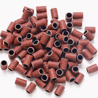 Tête de polissage pour ongles rouge brunâtre, meule et anneau de ponçage pour machines à polir les ongles, 80 # , 120 # , 180 #