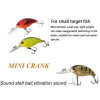 Umpan Pancing Lutac Crank 65mm 5.5g Floating Water Treble Hook Untuk Ikan Target Kecil Mata 3D Plastik Keras  baru murah