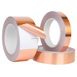 Cinta <span class=keywords><strong>de</strong></span> cobre, cinta <span class=keywords><strong>de</strong></span> lámina <span class=keywords><strong>de</strong></span> cobre con adhesivo conductor para vidrieras, blindaje EMI, manualidades, reparaciones eléctricas y puesta a tierra - Product Image 1