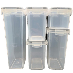 5Pack Set 0.8L 1.4L 2L 2.8L Food Storage Containers Kitchen PP BPA Free Plastic Cereal Container for Dry Food Kitchen Grains
