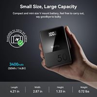 Batterie V-Mount SmallRig VB50, 3400mAh 50Wh 14.8V, mini batterie V-Mount compatible avec chargeur rapide USB-C PD 45W - 3579