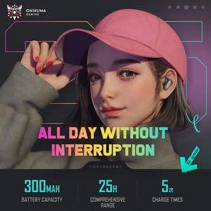 Auricolari Semi In-Ear con ENC per Chiamate ONIKUMA TX603, Auricolari con Cancellazione del Rumore, Latenza Ultra Bassa, Auricolari Wireless Veri Personalizzabili, Batteria da 300mAh - Product Image 4