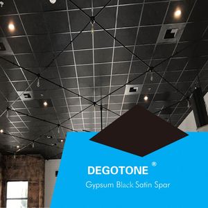 <span class=keywords><strong>Plafond</strong></span> suspendu Tuile de gypse noir satiné 600x600mm Plafonds Panneau Grille suspendue Plâtre - Product Image 3