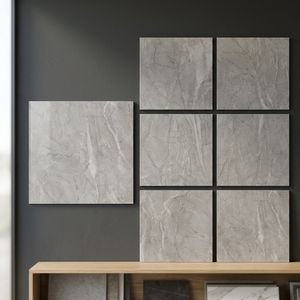 Sicilia Crema Blue Grey Polished Glazed Porcelain Floor Tiles Elegant Stone Design 32x32 Inch - Product Image 5