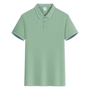 Polo personnalisé à manches courtes, couleur unie, polyester, bordure contrastée, pour usage quotidien, vêtements de travail, t-shirt publicitaire - Product Image 4