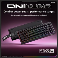 Clavier mécanique sans fil USB ONIKUMA MT603 Tri-mode, nouvelle réponse ultra-rapide, taille standard, rétroéclairage 7-RGB, Hot Swap