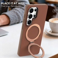 Coque de téléphone pour Samsung S25 Ultra, étui de téléphone en cuir 360° magnétique