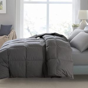 Nữ Hoàng Kích thước tất cả các mùa Feather & xuống <span class=keywords><strong>Comforter</strong></span> | 100% bông Bìa | tối <span class=keywords><strong>grey</strong></span> | vừa ấm áp Duvet chèn với góc tabs - Product Image 3