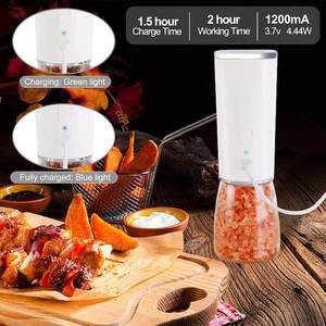 Moulin à <span class=keywords><strong>sel</strong></span> et à poivre <span class=keywords><strong>de</strong></span> qualité supérieure, moulin à épices rechargeable par USB avec broyeur à poivre électrique à grains grossiers réglables - Product Image 5