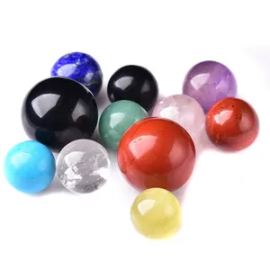Atacado cristais naturais pedras de cura, bolas de cristal ametista rosa de quartzo esferas de cristal para fengshui