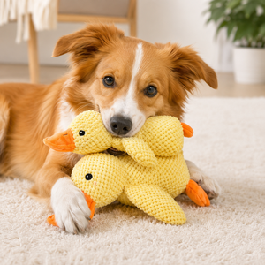 Giocattolo per Cani a Forma di Anatra, Divertente e Carino, con Suono, Morbido, in 3 Misure, Peluche con Carta Crespa Resistente ai Morsi per Cani Grandi e Piccoli - Product Image 1