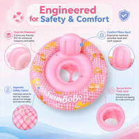 Bouée de natation pour bébé Swimbobo en PVC avec pare-soleil et ouvertures pour les jambes |   Flotteur gonflable pour bébé pour les premières expériences en piscine |   Nage stable