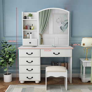 Table de maquillage en bois légère avec stockage intégré petits espaces nouvelle coiffeuse de commerce extérieur miroir <span class=keywords><strong>chambre</strong></span> salon - Product Image 6