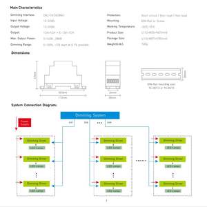 <span class=keywords><strong>LTECH</strong></span> Dali Driver Dali 1 Canal Driver Din Rail Tension Constante Dali Basse Tension PWM Digital Dimming Driver DIN-411-12A - Product Image 4