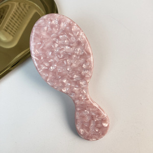 Design Sweet Exquisite Girls Fresh Acetate Hair Brush Lovely Marbling Logo Custom Hair Brush Portable Delicate Brush - Product Image 5