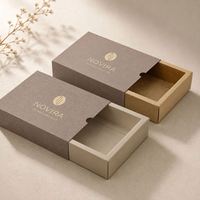 Cajas de Cartón Reciclables con Cajón Deslizante para Cosméticos, Cajas Cuadradas de Papel Kraft para Regalos y Jabón
