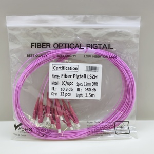 Pigtail de Fibra Óptica OEM/ODM OM2 OM3 OM4 LC/UPC Multimodo 0.9mm LSZH 12 Hilos 1.5m FTTH FTTX - Product Image 6
