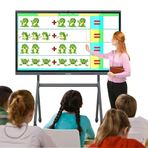 Papan pintar Multi sentuh 98 inci panel datar interaktif harga grosir papan pintar untuk pendidikan papan tulis LCD