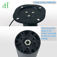 Sistema de Pedestal Ajustable de Alta Resistencia para Mesa, Placa de Montaje Circular con Operación por Cable para Comedor y Cafetería