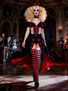 Costume <span class=keywords><strong>de</strong></span> princesse à cœur rouge pour Halloween, robe <span class=keywords><strong>de</strong></span> <span class=keywords><strong>reine</strong></span> <span class=keywords><strong>Alice</strong></span>, robe <span class=keywords><strong>de</strong></span> <span class=keywords><strong>reine</strong></span> <span class=keywords><strong>de</strong></span> cœur du <span class=keywords><strong>pays</strong></span> <span class=keywords><strong>des</strong></span> <span class=keywords><strong>merveilles</strong></span>, tenue <span class=keywords><strong>de</strong></span> scène pour fête - Product Image 4