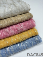 Tissu en dentelle florale, dentelle de mariée française, perles brodées, tissu en maille, 100% polyester élastique pour robes de mariage/de soirée