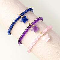 Bracelet en cristal de quartz rose naturel de 4 mm, perles rondes, bijoux pour femmes, guérison Reiki, cadeaux pour filles, vente en gros
