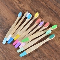 Nouvelles mini-brosses à dents en bambou bio, couleurs assorties, poils en fibres douces, manche biodégradable, brosses à dents écologiques
