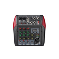 Console de mixage audio en métal Q4 4 canaux pour DJs Support de moniteur Bluetooth Alimentation 48V pour les fêtes karaoké Webcasting