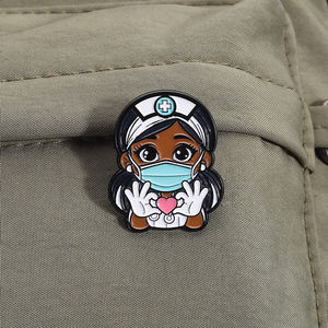 Afro amerikaner Krankens ch wester Emaille Pin schwarze Frau Doktor Brosche Revers Abzeichen medizinischen Schmuck Geschenk für Freunde - Product Image 3