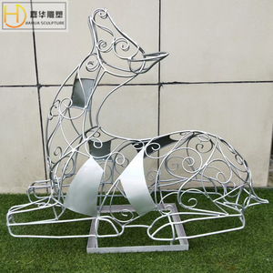 Jiahua Stainless Steel Deer Sculpture 0.9-1.15M Outdoor Garden Mirror Finish Animal Ornament - Product Image 2