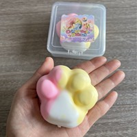Jouet à presser croustillant très populaire, Patte de chat mignonne, Jouet à presser en forme de beignet, Boule artisanale apaisante, Jouet anti-stress en gros
