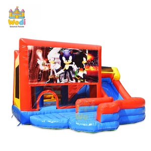 Grand château gonflable commercial <span class=keywords><strong>de</strong></span> 15x15 pieds avec filet <span class=keywords><strong>de</strong></span> sécurité, pour les centres <span class=keywords><strong>de</strong></span> jeux à fort trafic et les parcs d'attractions - Product Image 1