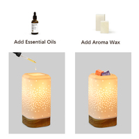 Chauffe-cire en céramique brûleur à mazout électrique parfum parfum lampe de table Plug In électrique cire fondre chauffe-arôme lampe avec bois