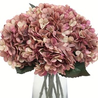 Bunga Hydrangea Sutra Kelopak Kecil Warna Musim Gugur Vintage Grosir Bunga Tunggal Kecil Hydrangea Lukisan Minyak