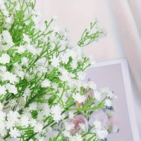 Bouquet de fleurs artificielles de gypsophile de qualité supérieure au toucher réel, bouquet de gypsophile blanc de qualité supérieure avec tiges