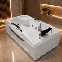 Baignoire Spa Rectangulaire Moderne de Luxe en Acrylique Autoportante avec 22 Jets, Massage Écologique pour Salle de Bain