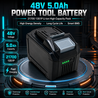 Grosir Langsung Pabrik Baterai Li-ion 48V 5Ah 5000mAh 21700 Paket Baterai Alat Tenaga Tanpa Kabel Isi Ulang dengan Indikator LED