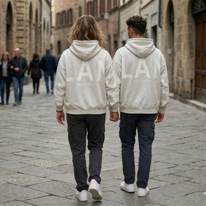 Sweat-shirt à capuche unisexe surdimensionné en molleton avec logo personnalisé, épaules tombantes, imprimé grande lettre au dos, style streetwear pour <span class=keywords><strong>femme</strong></span> - Product Image 3